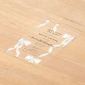 White Bow Ze bindt de knoop Vrijgezellenfeest Part Acryl Uitnodigingen (Laagn)