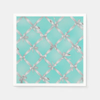 White Bows Turquoise Robin's Egg Blue Bridal Party