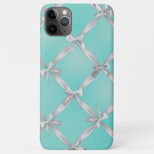 White Bows Turquoise Robin's Egg Blue iPhone 11 Pro Max Hoesje