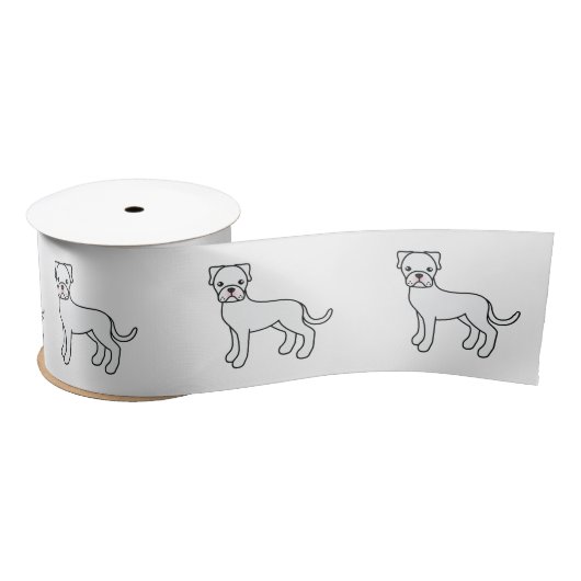 White Boxer Cute Cartoon Dog Lint (Spoel)