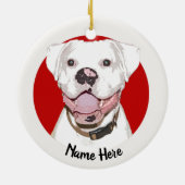 White Boxer Dog Christmas Ornament (Achterkant)