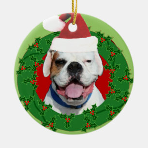 White boxer dog-ornament keramisch ornament