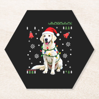 White Boxer Dog Ugly Christmas Sweater Funny Xmas  Kartonnen Onderzetters