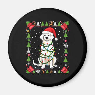 White Boxer Dog Ugly Christmas Sweater Funny Xmas  Magneet