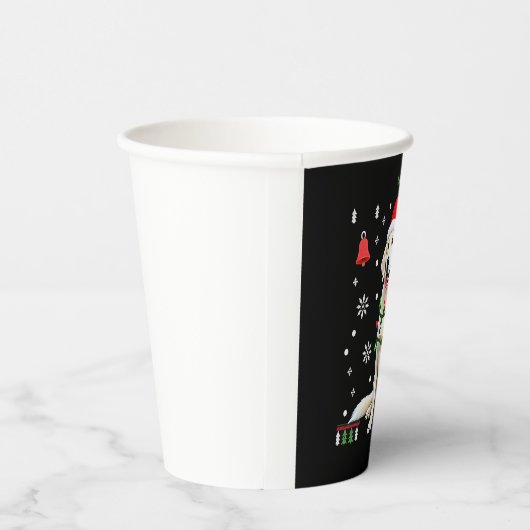 White Boxer Dog Ugly Christmas Sweater Funny Xmas Papieren Bekers (Rechts)