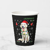 White Boxer Dog Ugly Christmas Sweater Funny Xmas Papieren Bekers (Voorkant)