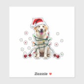 White Boxer Dog Ugly Christmas Sweater Funny Xmas Sticker (Vel)