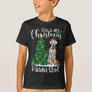 White Boxer-kerstlampjes Funny Pajama Dog Love T-shirt