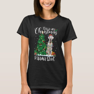 White Boxer kerstlampjes Pajama Dog Xmas 1 T-shirt