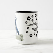 White boxer Puppy Love Paw Add Custom Name Mok (Midden)