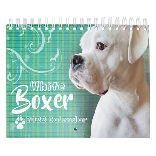 White boxer Wall Agenda Kalender (Hoes)