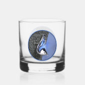 White-Breasted Nuthatch schilderende Originele Bir Whisky Glas (Achterkant)