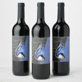 White-Breasted Nuthatch schilderende Originele Bir Wijn Etiket (Flessen)