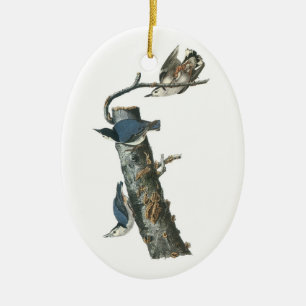 White-breasted Nuthatch van Audubon Keramisch Ornament