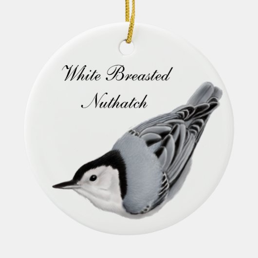 White Breasted Nuthatch Wild Bird Ornament (Voorkant)