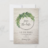 White Brick geïnspireerd botanisch sparen de datum Save The Date (Voorkant)