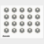 White Brick Geometric Apple Teacher Ronde Sticker (Vel)