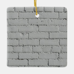 White Brick Wall Keramisch Ornament
