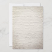 White Brick Wreath Monogram Wedding Kaart (Achterkant)