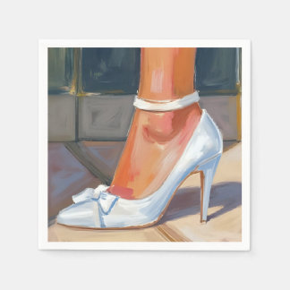 White Bridal Heels Wedding Servet