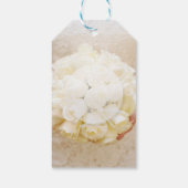 White Bridal Wedding Flower Bouquet Cadeaulabel (Achterkant)