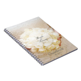 White Bridal Wedding Flower Bouquet gastenboek Notitieboek