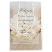 White Bridal Wedding Flower Bouquet Medium Cadeauzakje (Voorkant)