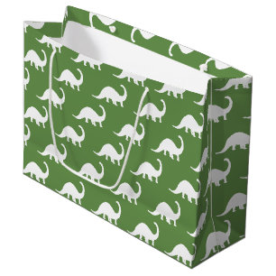 White Brontosaurus Dinosaurs Print Large Cadeautasje