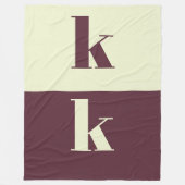 White & brown initial personalized fleece deken (Voorkant)