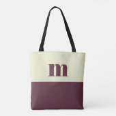 White & brown initial personalized tote bag (Dos)