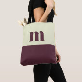 White & brown initial personalized tote bag (De près)