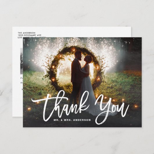 White Brush Calligraphy Script Weddenschap Harteli Briefkaart (Voorkant / Achterkant)