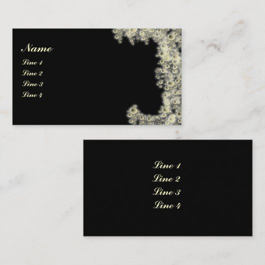 White Bubbles patroon op zwart Visitekaartje (Voorkant / Achterkant)