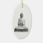 White Buddha Statue Keramisch Ornament (Rechts)