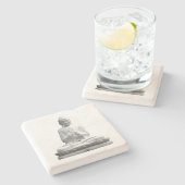 White Buddha Statue Stenen Onderzetter (Zijkant)