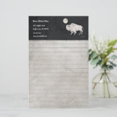 White Buffalo Full Moon Lined Briefpapier (Staand voorkant)
