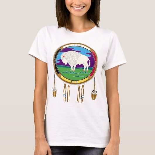 White Buffalo Native American Women's Basic Tshirt (Voorkant)