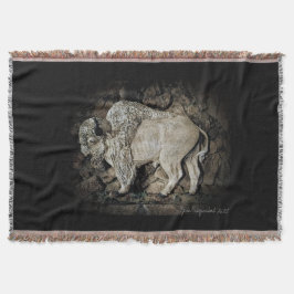 "White Buffalo" original artThrow Blanket Deken