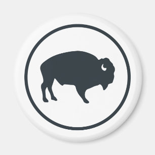White Buffalo Outdoor Round Magnet Magneet