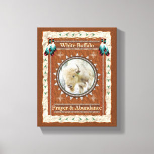 White Buffalo - Prayer & Abundance Canvas afdrukke Afdruk