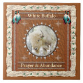 White Buffalo - Prayer & Abundance Ceramic Tile Tegeltje (Voorkant)