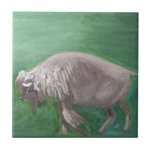 White Buffalo Tile Tegeltje (Voorkant)