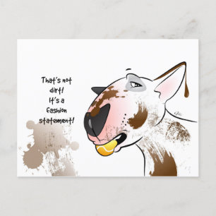 White Bull Terrier Briefkaart "Mode Statement"