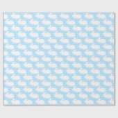 White Bunnies on Pastel Blue Gingham Pattern Cadeaupapier (Vlak)