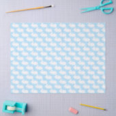 White Bunnies on Pastel Blue Gingham Pattern Tissuepapier (Craft)