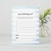 White Bunny Blue denkt dat het Baby-spel Kaart (Staand voorkant)