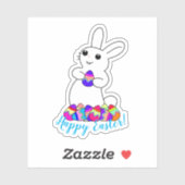 White Bunny Easter Sticker (Vel)
