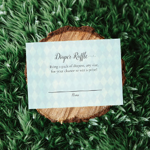 White Bunny Konijn Luier Raffle Baby shower Spel Informatiekaartje