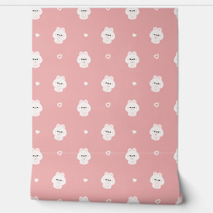 White Bunny Love Behang