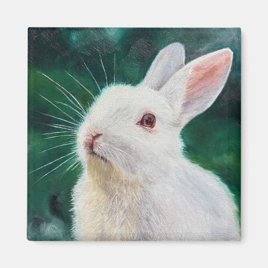 White Bunny Magnet Magneet (Voorkant)